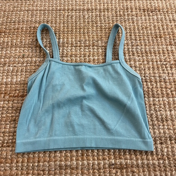 Colsie Ribbed Teal Tank Top - Picture 1 of 3